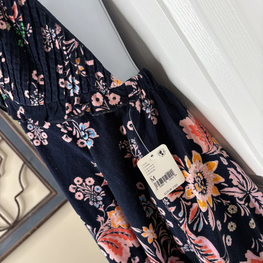 Free People NWT Looking Glass Floral Navy Mini Dress Size Medium - Picture 9 of 9